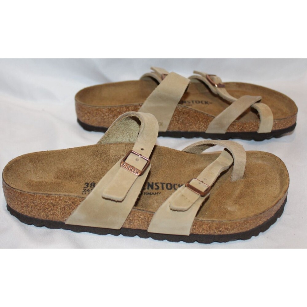 BIRKENSTOCK WOMEN'S TOBACCO BROWN MAYARI LEATHER SANDALS EU 41 NWOB REGULAR